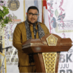Wakil Bupati Purbalingga, Dimas Prasetyahani saat menghadiri pencanangan Pembangunan Zona Integritas Wilayah Bebas dari Korupsi (WBK) menuju Wilayah Birokrasi Bersih Melayani (WBBM) Tahun 2026 Kantor Kementerian Agama Kabupaten Purbalingga, di Aula Uswatun Hasanah Kemenag Purbalingga, Senin 13 April 2026