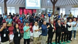 Ketua Askab PSSI Purbalingga, Uut Triyas Yanuar dalam Kongres Biasa Tahun 2026, Sabtu, 25 April 2026.