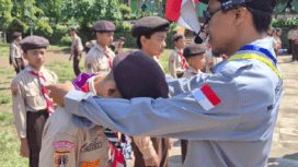 Pramuka Penggalang SMP Negeri 1 Karangreja mengikuti Gladian Pimpinan Regu (Gladian Pinru)