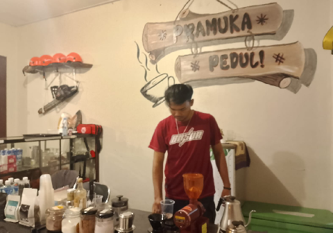 Rescue Café, kedai kopi besutan anggota Pramuka Peduli (Pramuli) Gerakan Pramuka Kwarcab Kabupaten Purbalingga menyediakan ruang diskusi yang representatif maupun sarana bercengkerama mengobrol santai. Sumber Foto: Humas dan Informatika Kwarcab Purbalingga